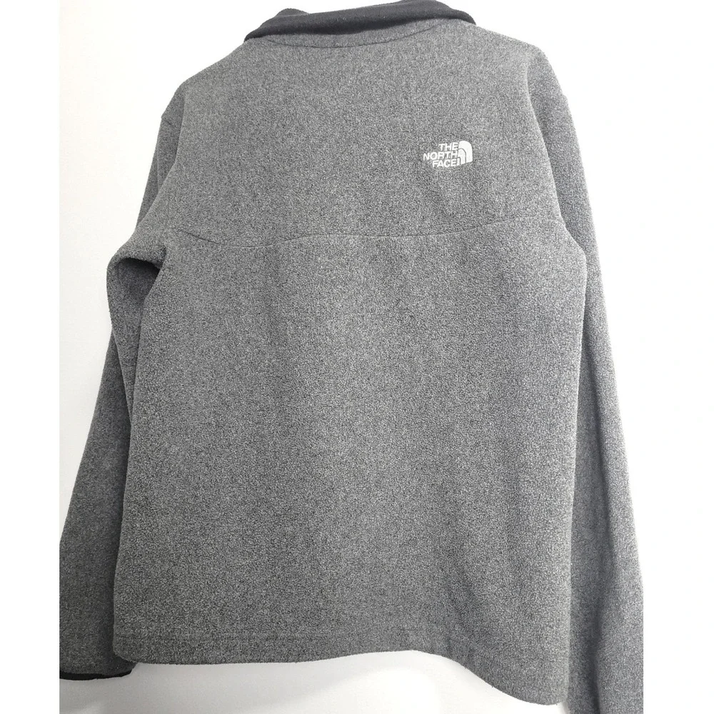 The North Face Mens Grey Quarter Zip Fleece Pullover Jacket Small S Regular